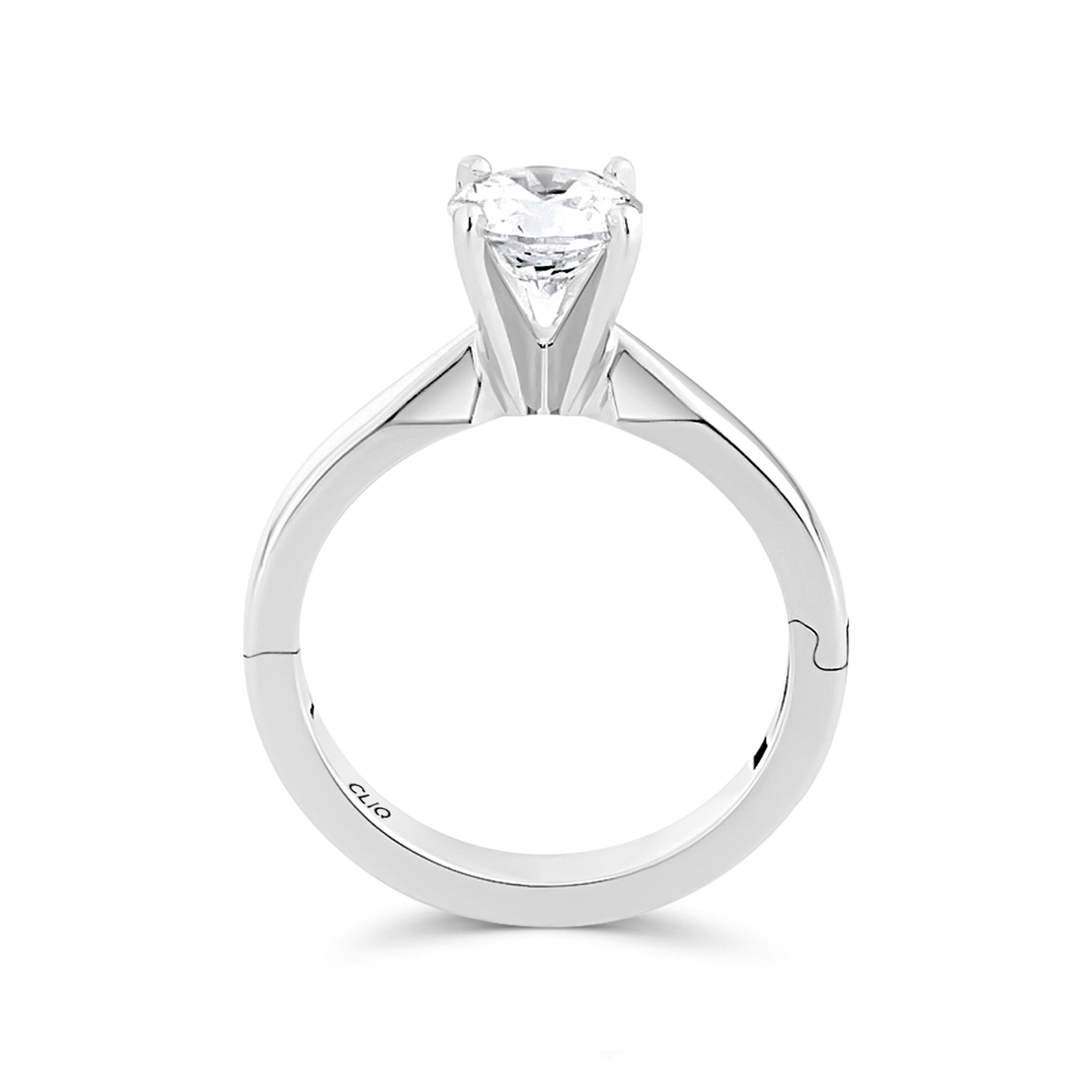 Round Brilliant Cut Diamond Engagement Ring in a 4 Claw Cathedral Setting |  Temple & Grace USA